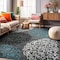 World Rug Gallery Contemporary Modern Floral Design Area Rug 3'3'' x 5' Gray 303GRAY3X5 - alternate 1